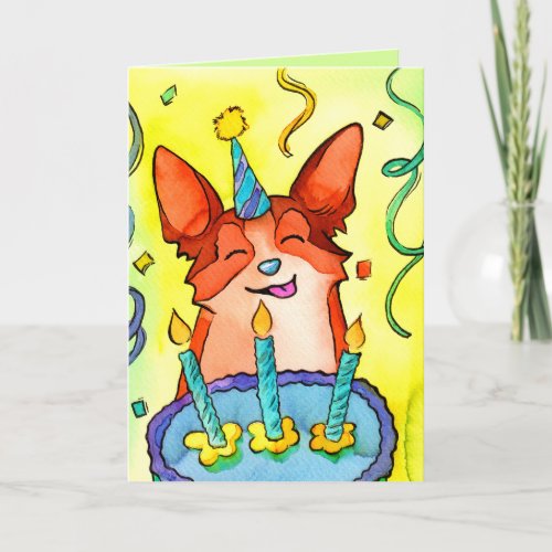 Happy Barkday Corgi Birthday Card