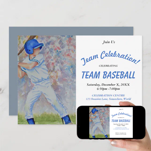 HAPPY BASEBALL TEAM PARTY INVITATION | Zazzle