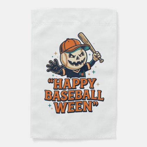 Happy Baseball Ween Vintage Halloween Baseball Des Garden Flag