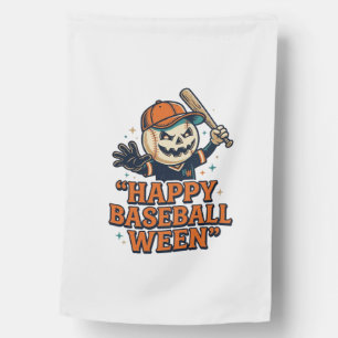 Happy Baseball Ween Vintage Halloween Baseball Des House Flag