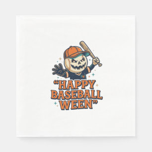 Happy Baseball Ween Vintage Halloween Baseball Des Napkins
