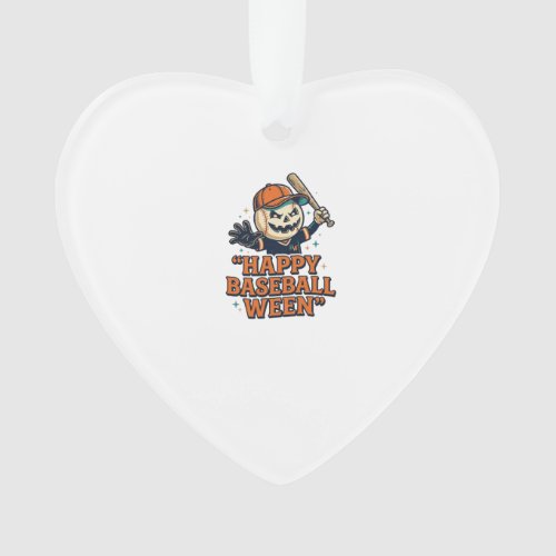 Happy Baseball Ween Vintage Halloween Baseball Des Ornament