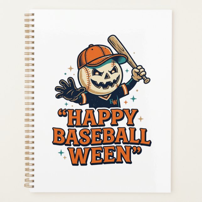 Happy Baseball Ween Vintage Halloween Baseball Des Planner (Front)