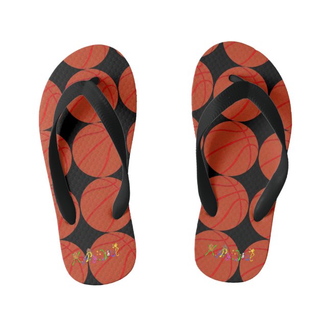 Happy Basketball by The Happy Juul Company Kid's Flip Flops (Footbed)