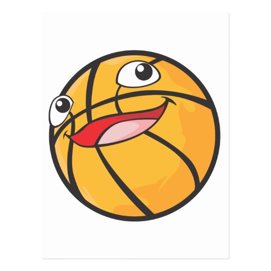 Happy Basketball Sports Ball Smiling Postcard