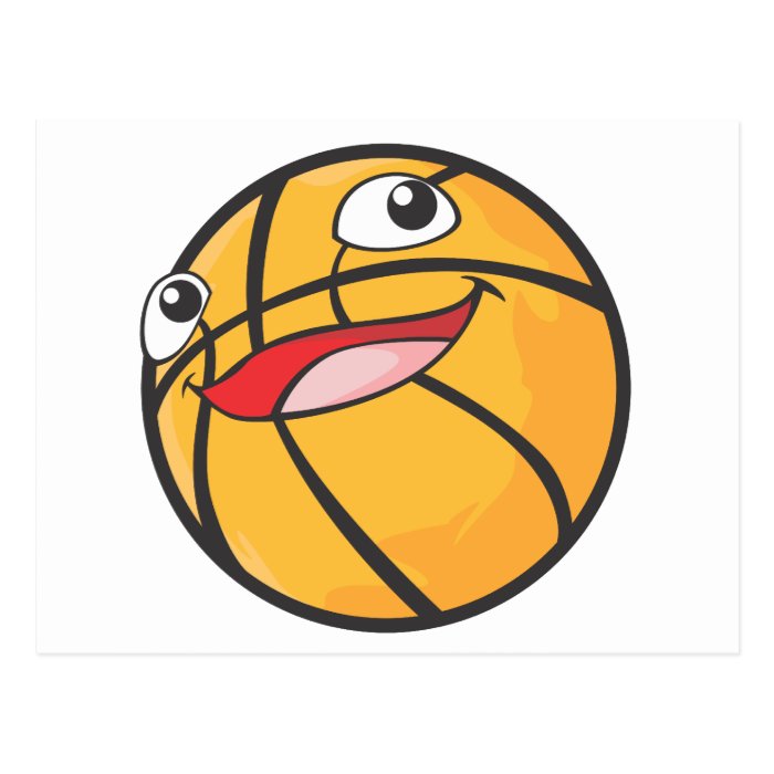 Happy Basketball Sports Ball Smiling Postcard