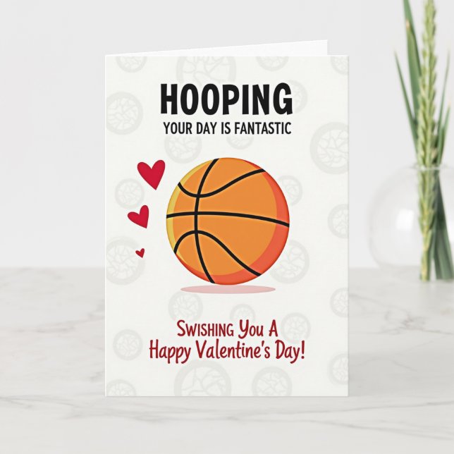 Happy Basketball Valentines Day Card (Front)