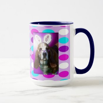 Happy Basset Hound Easter Coffee Mug by DanceswithCats at Zazzle