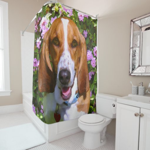 Happy Basset Hound Shower Curtain Zazzle