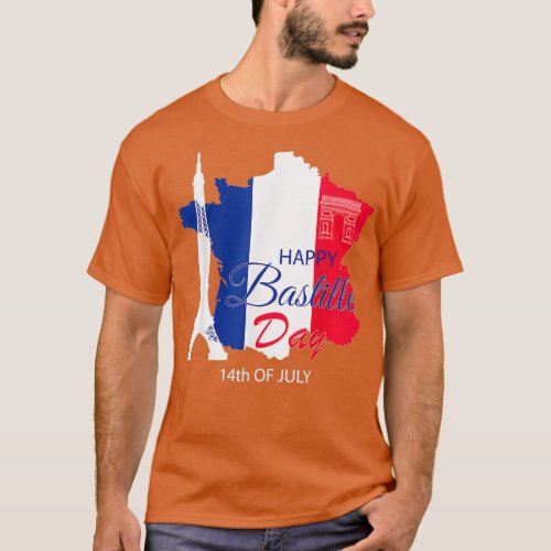 Happy Bastille Day 14th July France Patriotic Spec T_Shirt