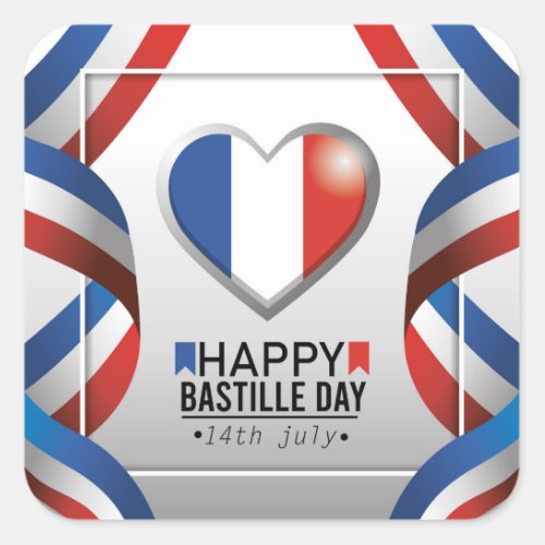 Happy Bastille Day _ 14th July Square Sticker