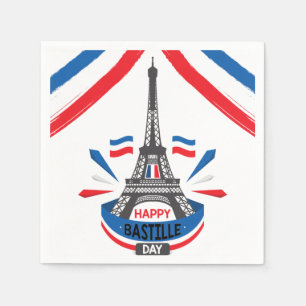 Happy Bastille Day Eiffel Tower Napkins