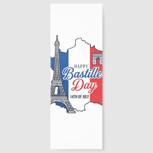 Happy Bastille Day France Map Eiffel Tower Vector_ Bookmarks