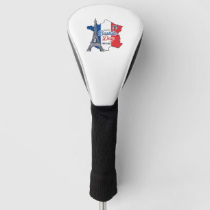 Happy Bastille Day France Map Eiffel Tower Vector_ Golf Head Cover