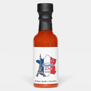 Happy Bastille Day France Map Eiffel Tower Vector_ Hot Sauces