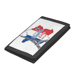 Happy Bastille Day France Map Eiffel Tower Vector_ Trifold Wallet