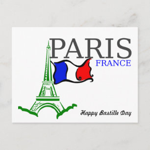 Happy Bastille Day France Postcard