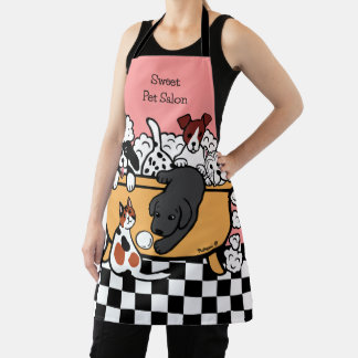 Happy Bath Time Black Labrador and Dog Friends Apron
