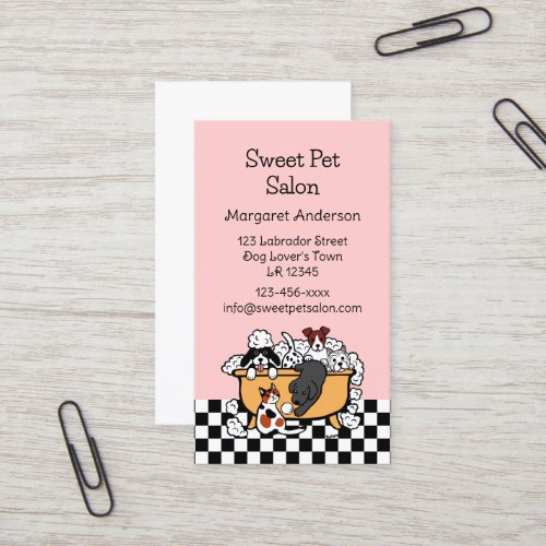 Happy Bath Time Black Labrador Pet Salon Business Card