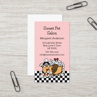 Happy Bath Time Chocolate Labrador Pet Salon Business Card