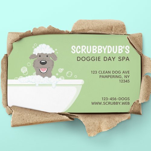 Happy Bathtub Dog  Dog Wash  Pet Grooming Business Card