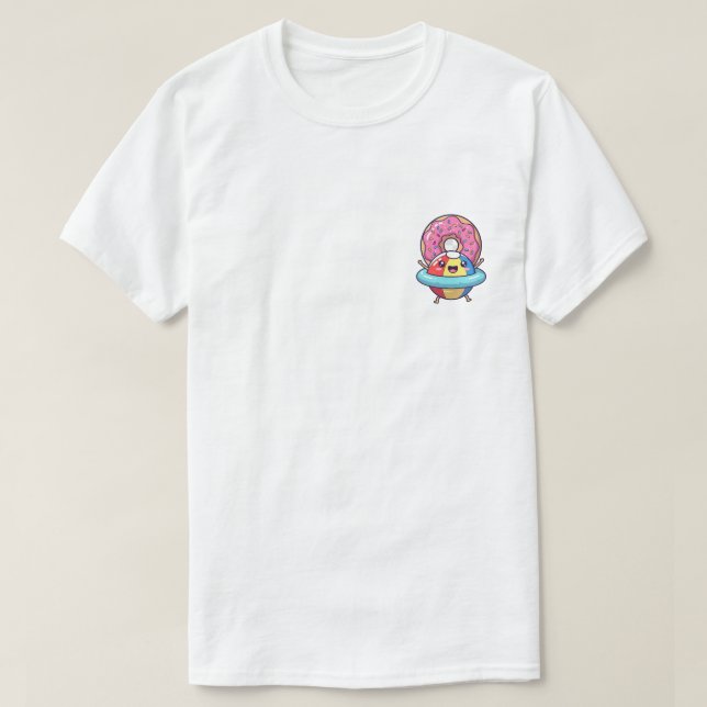 Happy Beach Ball Character in Pool Float with Pink T-Shirt (Design Front)