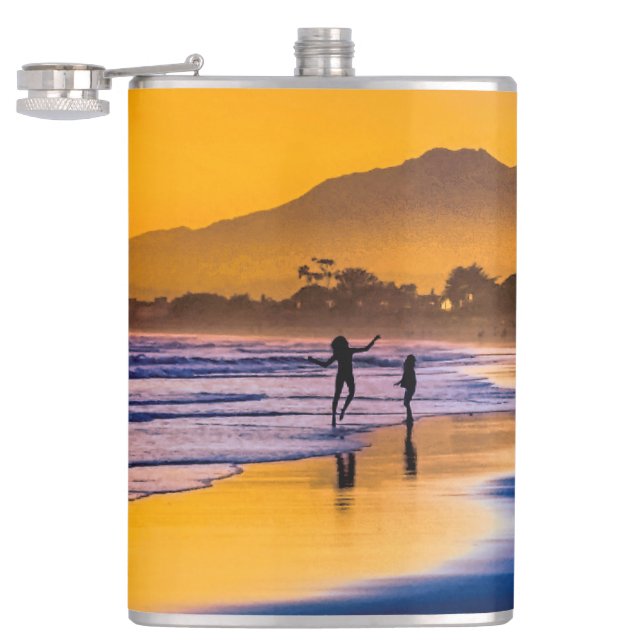 Happy Beach Dancer at Sunset Flask (Opened)