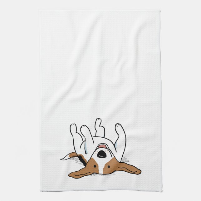Happy Beagle Cartoon Dog Cute Pets Animal Lover's Kitchen Towel (Vertical)