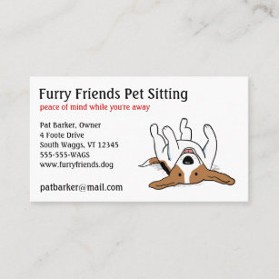 Happy Beagle   Cute Cartoon Dog   Pet Care Service Business Card