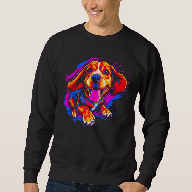 Happy Beagle Dog Sweatshirt (Front)