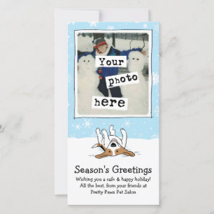 Happy Beagle in the Snow Photo Template Christmas