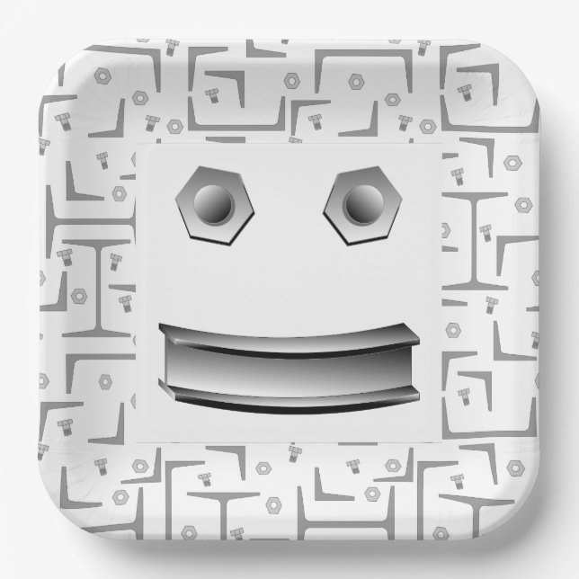 Happy Beam Face Paper Plates (Front)