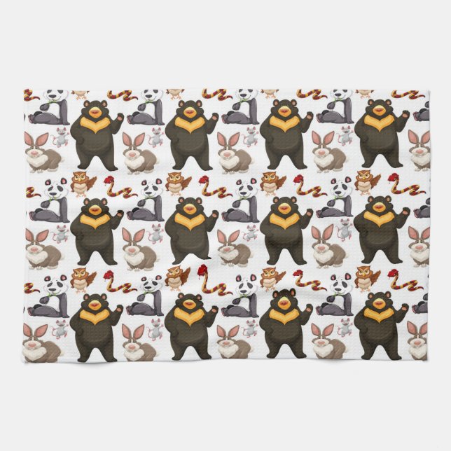 Happy Bear And Friends Towel (Horizontal)