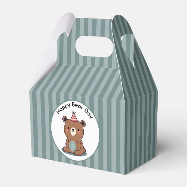 Happy Bear Day Favor Boxes (Back Side)