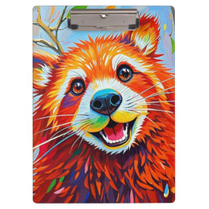 Happy Bear Expressive abstract animal art Clipboard