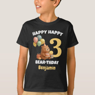 HAPPY BEAR-THDAY Custom Teddy Bear 3rd Birthday T-Shirt