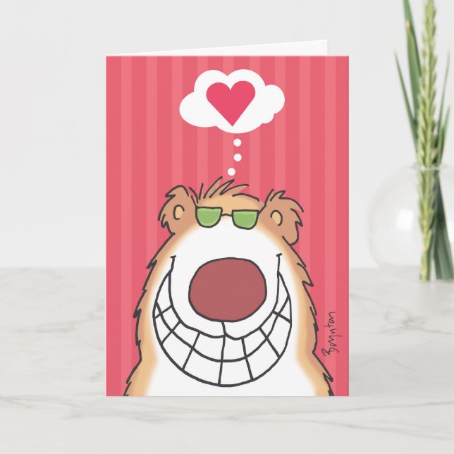 HAPPY BEAR Valentines by Boynton Holiday Card (Front)