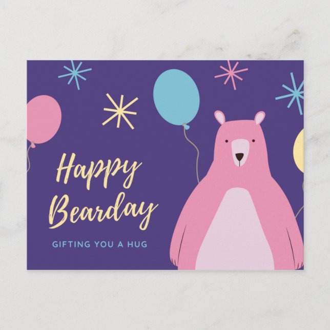 Happy Bearday - Funny Postcard (Front)