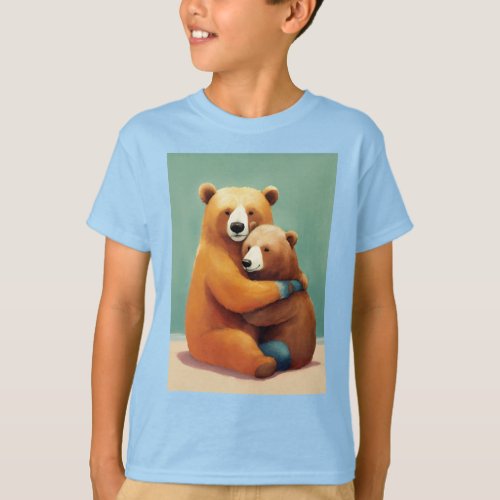 happy bears cuddling cute critters by oliver jef T_Shirt