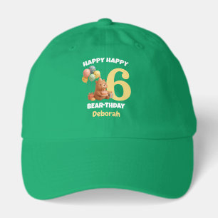 Happy BEARthday Custom Teddy Bear 6th Birthday Hat