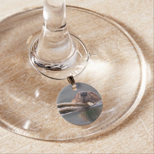 Happy Beaver Wine Charm