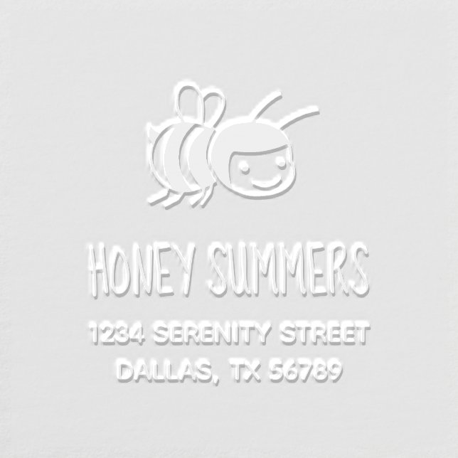 Happy Bee Address Embosser (Design)