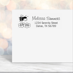 Happy Bee Address Self-inking Stamp