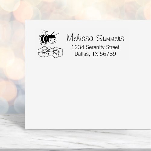 Happy Bee Address Self_inking Stamp