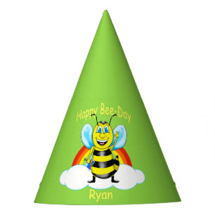 Happy Bee Birthday Hat (Customizable)