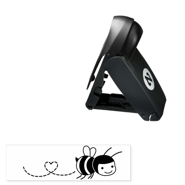 Happy Bee Buzzing Around Pocket Stamp (Open with Design)