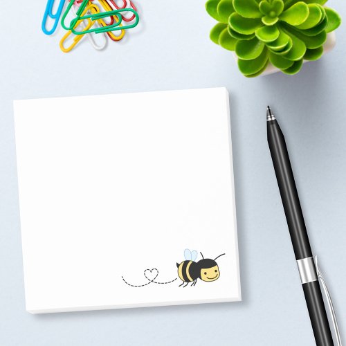 Happy Bee Buzzing Around Post_it Notes