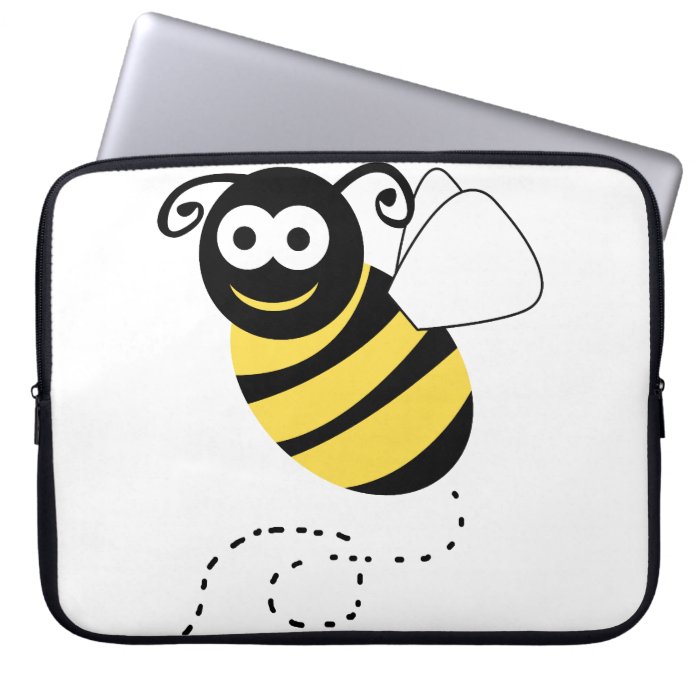 Happy Bee Clipart Laptop Computer Sleeves