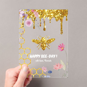 Happy Bee-day Birthday Acrylic Invitations