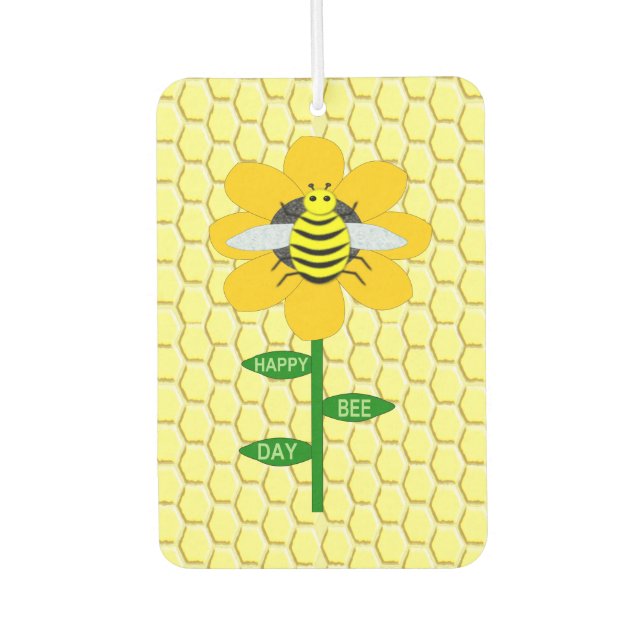 Happy Bee Day Birthday Bumblebee Air Freshener (Front)